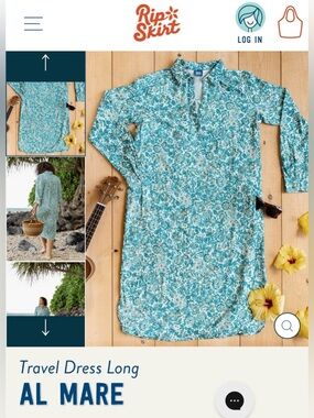 RipSkirt Hawaii Teal and White Floral Pullover Dress NEW WITH TAGS